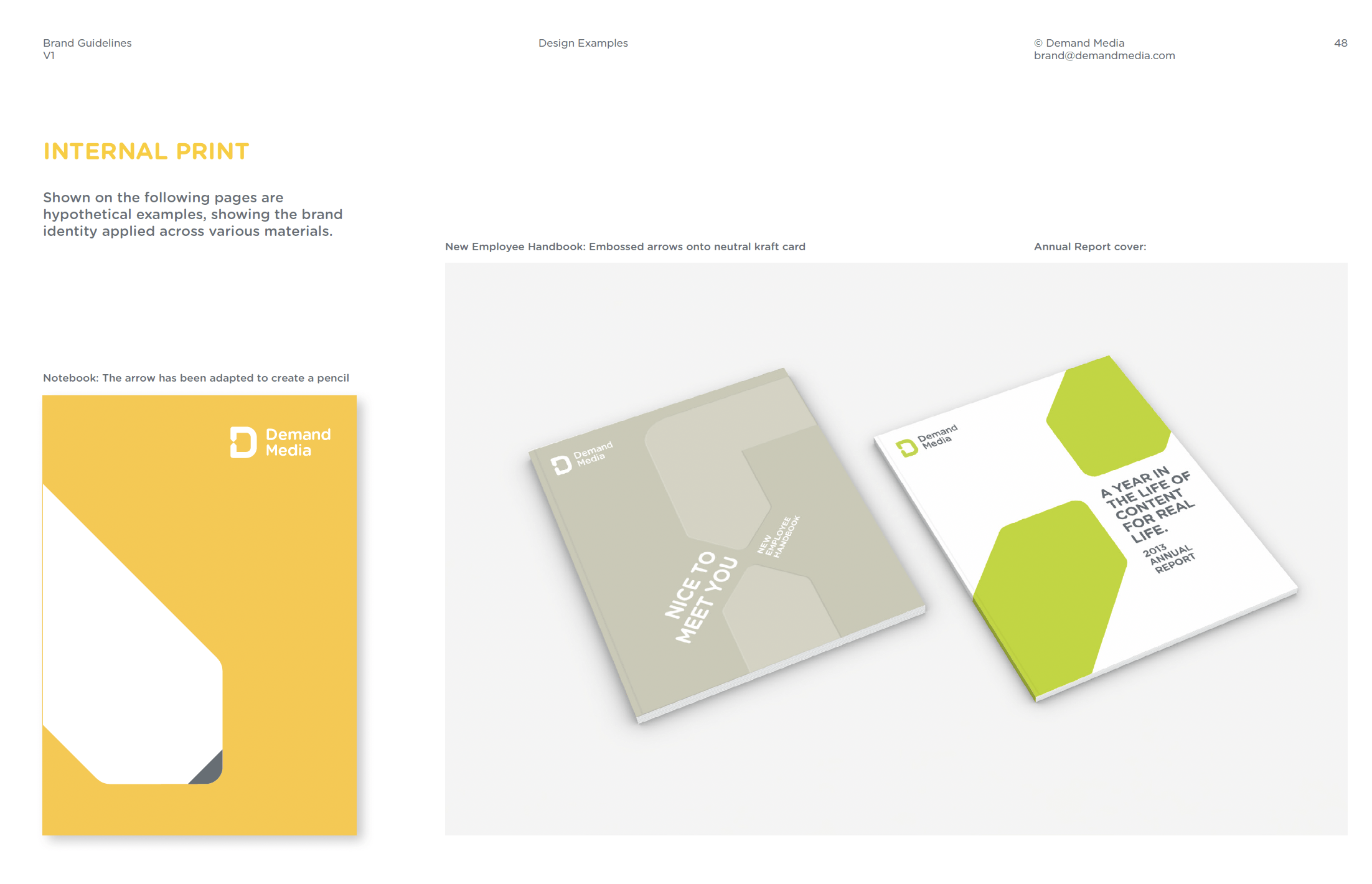 Demand Media design system. Example of a corporate identity trade dress